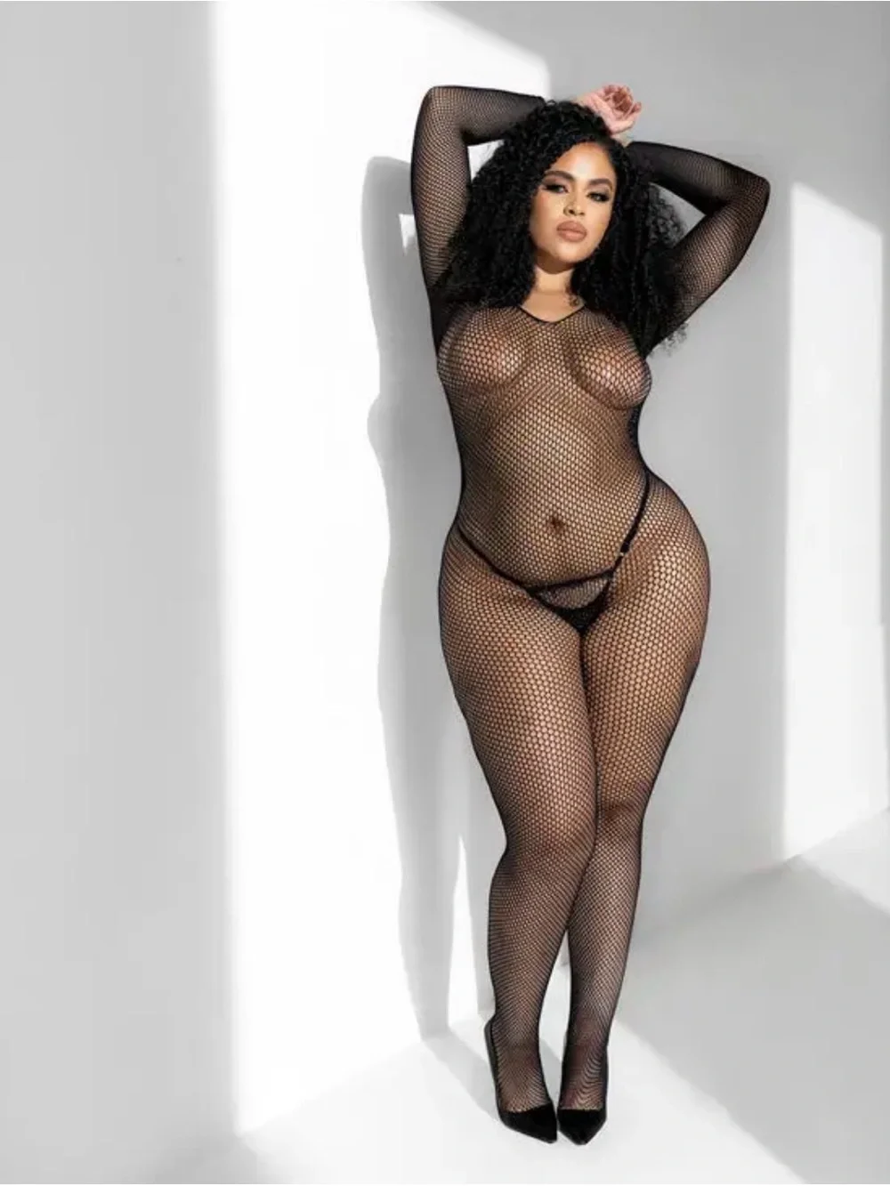 NWT Black Fishnet Full Body Bodysuit | Plus Size XL-2X